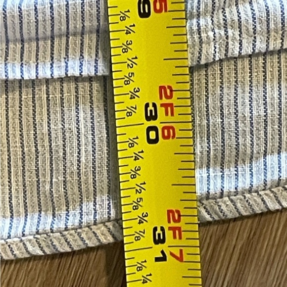 Billy Reid Men's Button Front XXL Blue White Striped 1/2 Button Linen Cotton - Picture 16 of 16